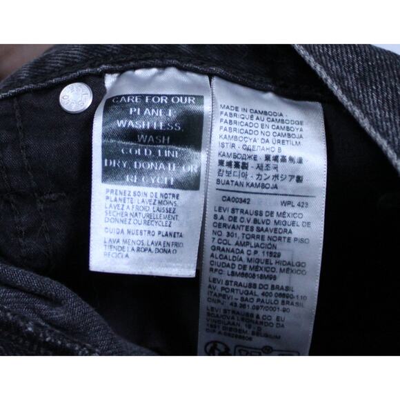 Levis Side Slit midi skirt black denim button fly sz 27 high waist - Picture 3 of 4